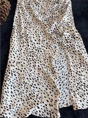 Satin Flowy Maxi Skirt High Slit
